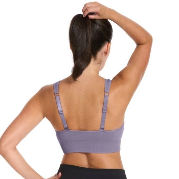 PUMA Sm 2 Pack Seamless Athletic Sports Bra Set Adjustable Cross Back Activewear - Picture 4 of 11